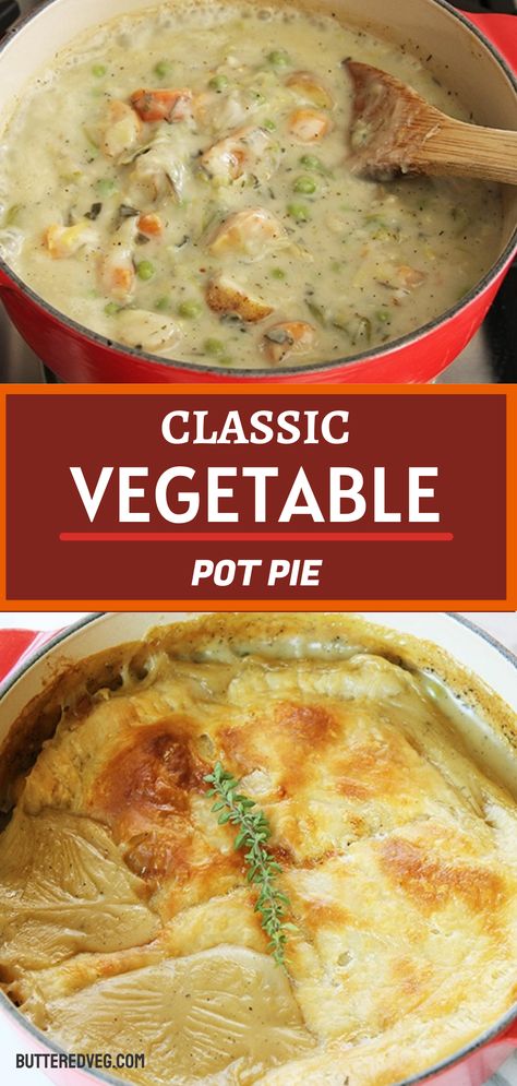 Vegetable Pot Pie is a classic American comfort food, perfect for Sunday supper, or as the centerpiece for a vegetarian holiday meal to replace the meat. Vegan Thanksgiving Pot Pie, Vegetarian Pot Pie Crockpot, Easy Veggie Pot Pie, Vegetarian Potpie, Vegan Pot Pies Easy, Vegetarian Pot Pie Soup, Pot Pie Vegetarian, Vegetable Pot Pie Recipe, Vegetarian Thanksgiving Recipes Main