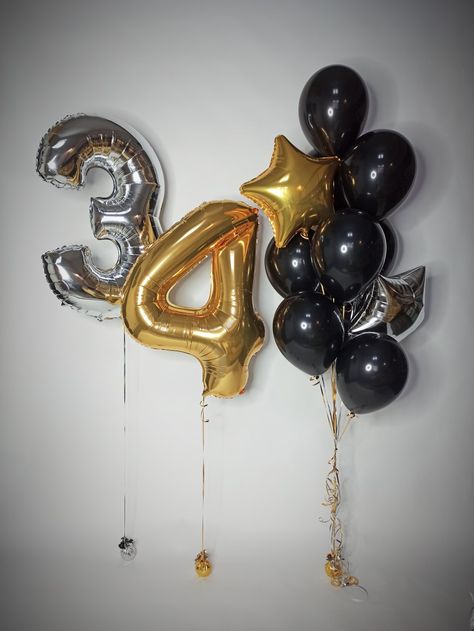 Hello 34 Birthday, 34th Birthday Ideas For Him, 34th Birthday Photoshoot Ideas, 34 Birthday Cake, Balloon Decorations Graduation, 34 Birthday, Happy 34th Birthday, 1st Birthday Wishes, Rockstar Birthday