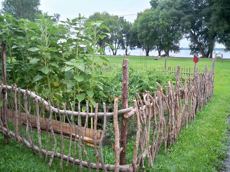 Stick Fence, Rustic Garden Fence, Pergola Diy, Diy Garden Fence, Rustic Fence, Diy Fence, Have Inspiration, The Secret Garden, Backyard Fences