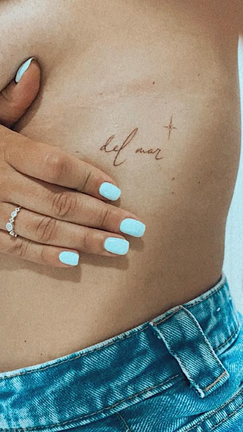 Dainty Spanish Tattoo, Minimal Spanish Tattoo, Minimalist Tattoo Spanish, Ocean Soul Tattoo, Spanish Fine Line Tattoo, Tattoos In Spanish For Women, Spanish Writing Tattoo, Small Tattoos Spanish, Tattoo Spanish Words