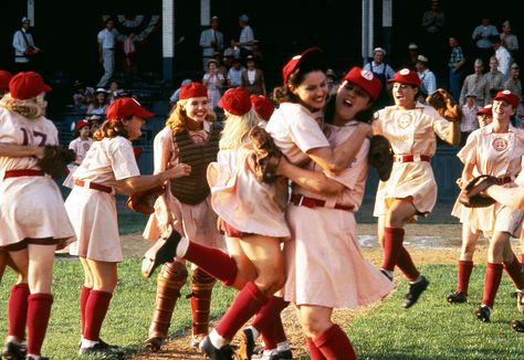 The 12 Best Female Athlete Movies Of All Time #athletenetwork #keepcompeting Lori Petty, Penny Marshall, Baseball Movies, No Crying In Baseball, A League Of Their Own, Broad City, Ghost World, League Of Their Own, Geena Davis