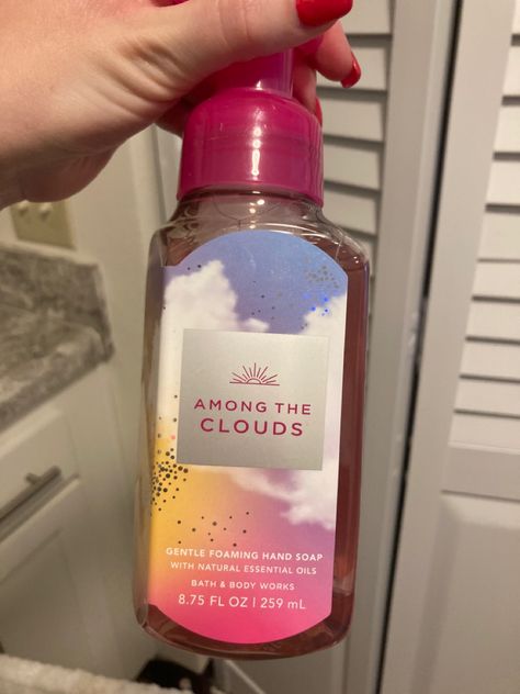 Among The Clouds, Essential Oils Bath, Foaming Hand Soap, Bath And Bodyworks, Bath Products, Natural Essential Oils, The Clouds, Smell Good, Body Works