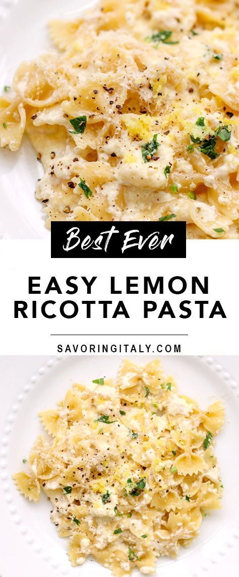 This delicious Lemon Ricotta Pasta is the perfect way to bring a burst of flavor to any dinner. With a creamy ricotta sauce and a zesty lemon flavor, this dish is sure to become a favorite in your home. Serve with light side dishes for an easy weeknight meal that's bursting with flavor! Lemon Ricotta Pasta, Lemon Pasta Recipes, Ricotta Sauce, Light Side Dishes, Light Pasta, Make Pasta, Pasta Side Dishes, Ricotta Recipes, Pasta Sides