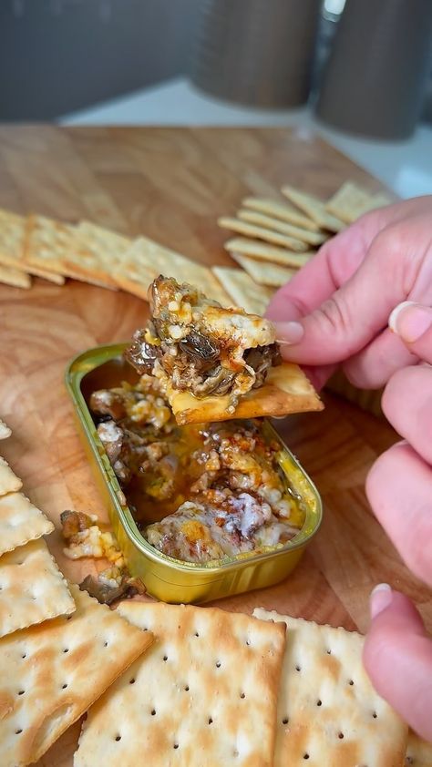 Good Vibes Cooking | Viral Poor Man's Oyster Rockefeller 🦪 #trending #oystersrockefeller #easyrecipe #snacks #viral #airfryerrecipes | Instagram Hot Oyster Crackers Recipe, Carmel Oysters Crackers, Oyster Rockefeller Dip, Rockefeller Oysters, Poor Mans Oyster Rockefeller, Oysters Rockefeller, Oyster Recipes, Fresh Oysters, Budget Meals