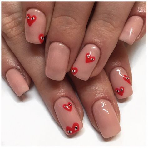 Commes De Garcon Nails, Comme Des Garcons Nails, Men Nail, Epic Nails, Nail Time, Nails Inspo, Valentines Nails, How To Do Nails, Red Nails