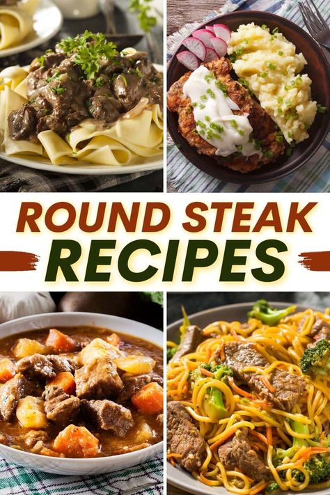 If you're searching for a fancy steak dinner on a budget, you have to try these round steak recipes. They're tender, flavorful, and incredibly decadent. Round Steak Uses, Dinner With Round Steak, What To Cook With Round Steak, Round Steak Pasta Recipes, Uses For Round Steak, Top Round Chipped Steak Recipes, Best Round Steak Recipes, Round Steaks Recipe, Recipes Using Round Steak Meat