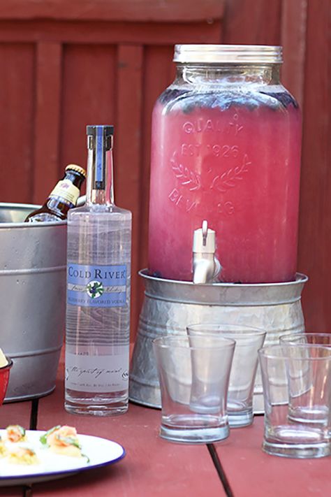 Blueberry Vodka Lemonade | Portland, Maine Cocktail Recipes Blueberry Vodka Lemonade Pitcher, Blueberry Lemonade Cocktail, Engagement Party Menu, Maine Recipes, Maine Craft, Beer Cocktail Recipes, Vodka Punch, Blueberry Vodka, Lemonade Pitcher