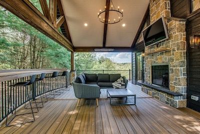 Glam Cabin, Cabin In The Forest, Bath Town, Getaway House, Keuka Lake, Cozy Sofa, Outdoor Living Room, Cabin In The Woods, Cabin Plans