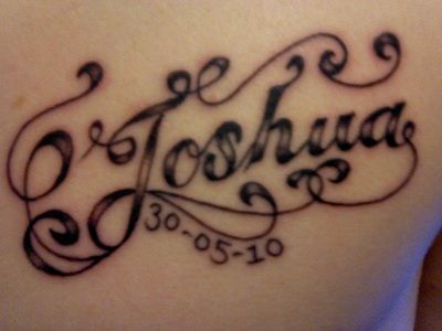 Joshua Name, Sarah Name, Name Tattoos On Wrist, Pretty Tattoo, Baby Boy Scrapbook, Tattoo For Son, Tyler And Josh, Name Tattoo Designs, Baby Tattoos