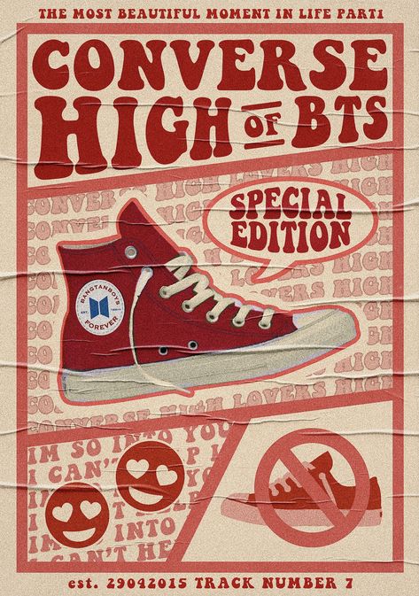 #BTS #poster #retro #vintage #converse Vibey Room, Bts Poster, Shoe Poster, Vintage Converse, Vintage Poster Design, Vintage Newspaper, Poster Room, Albus Dumbledore, Picture Collage Wall