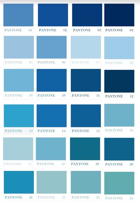 Unique Color Names, Pantone Azul, Playroom Paint, Pantone Color Guide, Pantone Color Chart, Girl Apartment Decor, Flat Color Palette, Deep Winter Colors, Blue Shades Colors