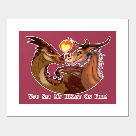 Valentines Day Dragons - Dragons - Posters and Art Prints | TeePublic #dragons #fantasy #love #valentine #cute Valentines Drawings, Valentine Drawing, Heart On Fire, Cute Dragon, Dragon Wall, Fantasy Love, Drawing Stuff, Cute Dragons, Fire Heart