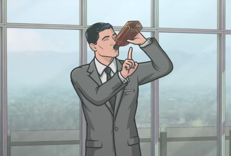 Archer Funny, Archer Cartoon, Archer Tv Show, Archer Fx, Archer Tattoo, Sterling Archer, Types Of Drinks, Different Vibes, Rooftop Party