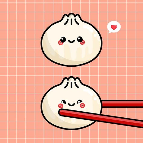 Dumpling Drawing Cute, Chinese Food Drawing, Bao Illustration, Dumpling Drawing, Chinese Food Illustration, Dumpling Illustration, Dumplings Aesthetic, Dumpling Art, Food Festival Design