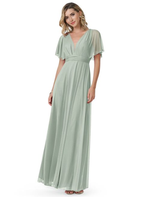 Azazie Tiara Bridesmaid Dresses | Azazie Sleeves Bridesmaid Dresses, Dusty Sage, Flared Sleeves, Bridesmaid Dress, Sage Green, Tiara, Bridal Party, Favorite Color, A Line