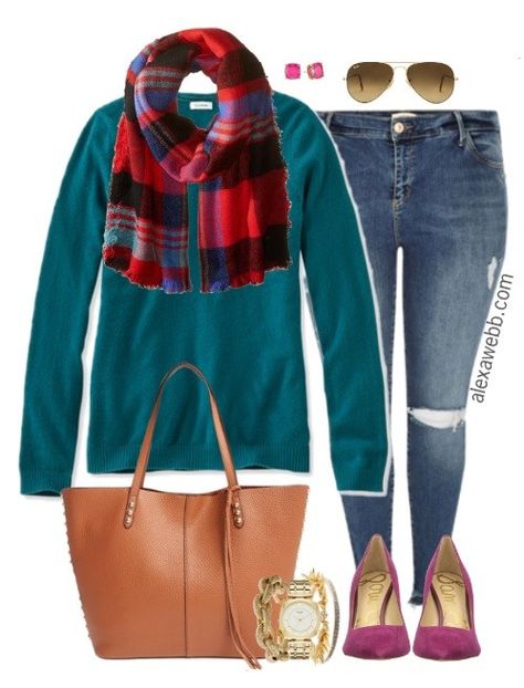 Plus Size Teal Sweater Outfit - Alexa Webb Teal Sweater Outfit, Teal Outfits, Alexa Webb, Mode Tips, Teal Sweater, Minimalist Capsule Wardrobe, Fall Jeans, Sweater Outfit, Plus Size Fashion For Women