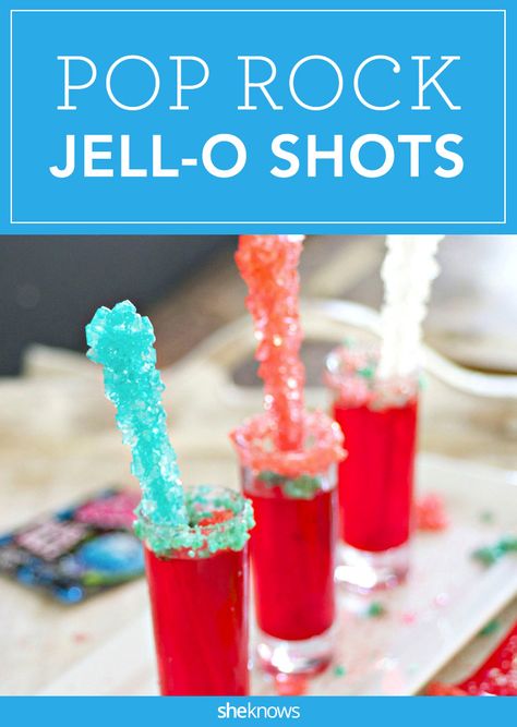 pop rocks jello shots Fourth Of July Drinks, 4th Of July Cocktails, Jell O Shots, Fourth Of July Cakes, Jello Shot, Cocktail Shots, Fourth Of July Food, Jell O, Shot Recipes