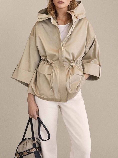 Hoodie Trench Coat, Spring Outerwear, Parka Women, 2020 Fashion Trends, Hooded Parka, Trench Coats Women, Effortless Elegance, 가을 패션, Drawstring Hoodie