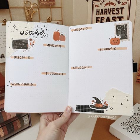 October Bullet Journal | Spooky Front Door - Rae's Daily Page Spooky Front Door, Journal Inspiration Quotes, October Bullet Journal, Bullet Journal September, Bullet Journal October, March Bullet Journal, Bullet Journal Month, Journal 2024, Bullet Journal 2020