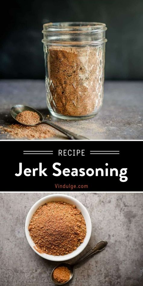 Jerk Seasoning is a flavorful Jamaican inspired spice blend with heat, savory, and herbal flavors. And it’s such an easy seasoning to make yourself at home to use for a number of recipes. We love it on Chicken Thighs and pork like a dry rub for Ribs. Jerk Seasoning Recipe, Jerk Chicken Marinade, Jamaican Jerk Sauce, Jerk Recipe, Jerk Marinade, Jamaican Jerk Seasoning, Dry Rub Recipes, Homemade Spice Mix, Spice Blends Recipes