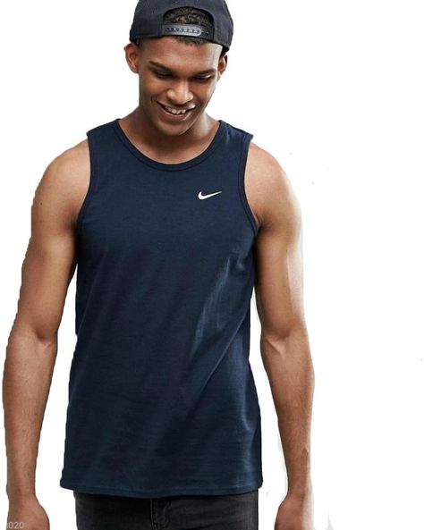 Vest Outfits Men, Nike Vest, Gym Vests, Fitness Tank Top, Gym Outfit Men, Nike Tank Top, Nike Retro, Men Nike, Navy Tank Top