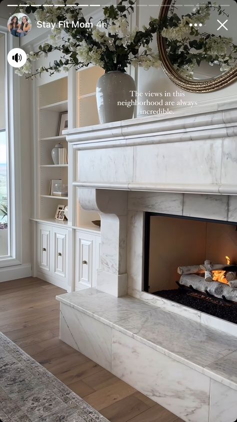 Decommissioned Fireplace, Sophia Patterson Interiors, Old Money Fireplace, French House Aesthetic, Beautiful Fireplaces, Kitchen Island Styling, Timeless Home Decor, French Estate, Faux Fireplace Diy