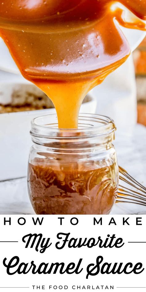 The Best Homemade Caramel Sauce from The Food Charlatan. This caramel sauce is so creamy and smooth! It comes together quickly and uses just a few ingredients. I love the tang that the lemon adds. This sauce is the perfect topping for ice cream, crisps or cobbler, a fall cake, or your spoon. This is real deal caramel, not cheater caramel, but you don't need to worry - I'll show you all the steps to make sure it turns out perfectly. It also makes a great neighbor gift for the holidays! Caramel Sauce Recipe, Caramel Ice Cream Topping, Caramel Ingredients, Sweet Sauces, The Food Charlatan, Fall Cake, Caramel Dip, Caramel Recipes Sauce, Thanksgiving 2024