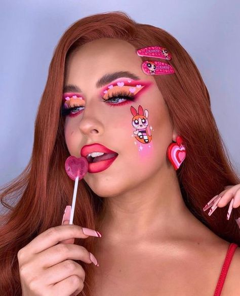 #valentinesmakeup hashtag on Instagram • Photos and videos Powerpuff Girls Makeup, Blossom Powerpuff, Powerpuff Girls Fanart, Valentines Makeup, Creative Eye Makeup, Glamour Makeup, Halloween Makeup Looks, Creative Eye, Beat Face