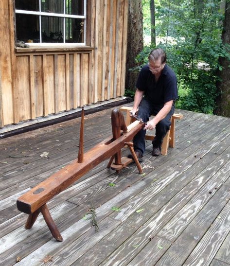 Roy Underhill’s Antique Shave Horse | Popular Woodworking Magazine Roy Underhill, Shave Horse, Shaving Horse, Power Carving Tools, Wood Carving Tools Knives, Antique Woodworking Tools, Green Woodworking, Woodworking Magazine, Woodworking Workbench