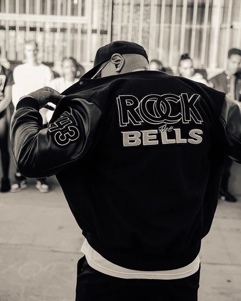 LL Cool J Debuts Rock the Bells Clothing Collection Hip Hop Festival, J Rock, Ll Cool J, J Black, Letterman Jacket, American Rappers, Leather Sleeve, Chicago Bulls, Varsity Jacket