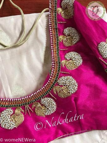 Guttapusala  Jeweled Blouse Design Blouse Maggam Work, Maggam Work Blouse, New Saree Blouse Designs, Wedding Saree Blouse Designs, Cutwork Blouse Designs, Wedding Blouse Designs, Silk Saree Blouse Designs, Aari Work Blouse, Maggam Work Blouse Designs