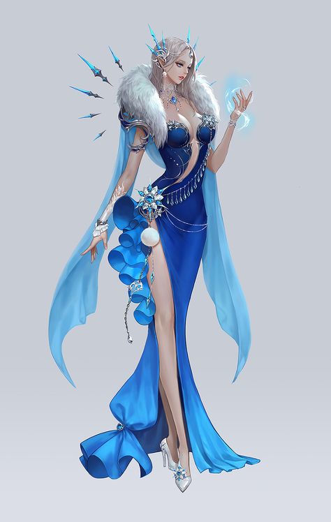 ArtStation - Ice queen / elf, Juyoung Kim Anime Ice Queen, Queen Character Design, Queen Character, Lup Singuratic, Fantasy Queen, Queen Anime, Soyut Sanat Tabloları, Ice Queen, Arte Fantasy