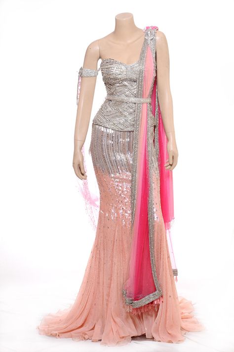 Raakesh Agarvwal https://www.facebook.com/raakeshagarvwal Mod DESI Wedding ~ embellished crystal worked fish-tail Lehenga in pink & silver with crystal bead embroidery Blouse   Corset Fish Tail Lehenga, Tail Lehenga, Lengha Pink, Indian Bridal Lengha, Anarkali Bridal, Indian Designers, Bridal Lengha, Indian Bridal Lehenga, Bridal Lehengas