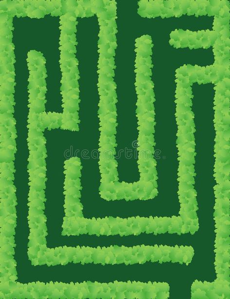 Maze. Vector illustration of a maze with a path through shrubbery , #affiliate, #illustration, #Vector, #Maze, #shrubbery, #path #ad Maze Art Illustration, Maze Drawing Illustration, Garden Mazes, Maze Painting, Maze Aesthetic, Maze Illustration, Rabbit Burrow, Haunted House Project, Path Illustration