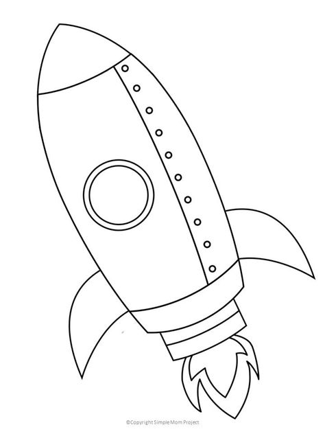 Rocket Ship Coloring Page, Space Templates Free Printable, Rocket Ship Template Free Printable, Rocket Template Free Printable, Printable Rocket Ship, Rocket Ship Craft, Ship Template, Printable Rocket, Rocket Template