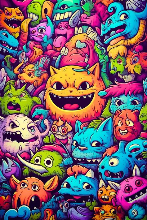 These adorable and creepy monster doodle art are perfect for any fan of the macabre. With their big eyes, sharp teeth, and playful expressions, these monsters are sure to bring a smile to your face. From friendly little monsters to terrifying creatures, this collection has something for everyone. #monsterdoodleart #cutemonsterdoodles #creepymonsterdoodles #macabreart #monsterillustrations #monsterdrawings Doodle Monster, Art Niche, Cute And Creepy, Monster Coloring Pages, Creepy Monster, Tattoo Lettering Fonts, Monster Illustration, Macabre Art, Sharp Teeth