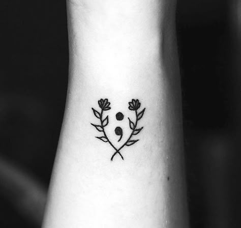 Semicolon Tattoo Meaning, Semicolon Tattoos, Colon Tattoo, Small Arrow Tattoos, Awareness Tattoo, Semi Colon, Health Tattoo, Semicolon Tattoo, Cute Tattoos For Women