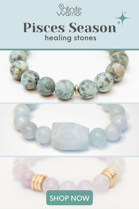 Aquamarine Gold Ring, Crystal Stone Bracelet, Zodiac Crystals, Blue Lace Agate Bracelet, Pisces Traits, Pisces Zodiac Sign, Self Gift, Pyrite Bracelet, Healing Gemstones