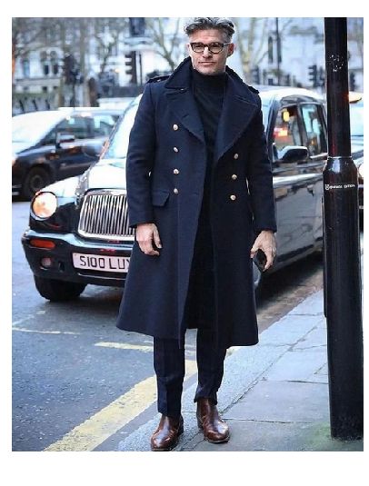 Men blue woolen Overcoat Vintage Long Trench Coat Men Jacket Coat Mens Business blue Casual Long Solid Windbreak Coat winter Outwear Long Coat Outfit, Navy Wool Coat, Man's Overcoat, Long Coat Men, Overcoat Men, Men's Trench Coat, Trench Coat Outfit, Long Overcoat, Mens Attire