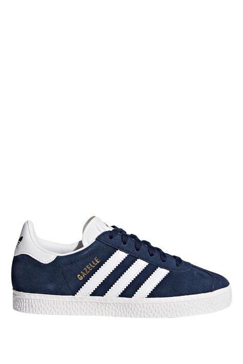 Navy Blue Adidas Gazelle, Navy Blue Gazelle, Cute Back To School Shoes, Navy Gazelle, Adidas Gazelle Navy, Gazelles Adidas, Blue Gazelle, Blue And White Shoes, Adidas Gazelle Blue