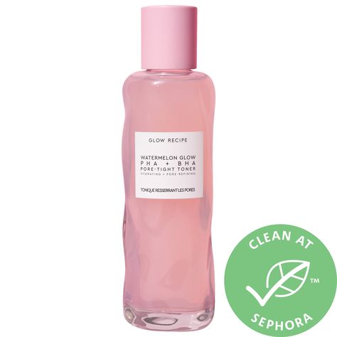 Watermelon Glow PHA +BHA Pore-Tight Toner - Glow Recipe | Sephora Glow Recipe Watermelon, Watermelon Glow, Face Spray, Alcohol Free Toner, Glow Recipe, Oily Skin Care, Clean Pores, Face Mist, Smoother Skin