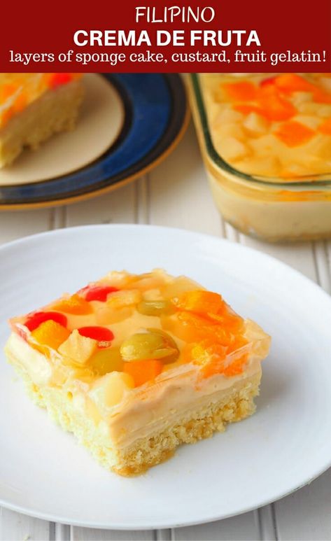 Filipino Pastries, Fruit Gelatin, Filipino Desert, Kawaling Pinoy, Filipino Dessert Recipes, Pinoy Dessert, Filipino Food Dessert, Icebox Cake Recipes, Filipino Foods