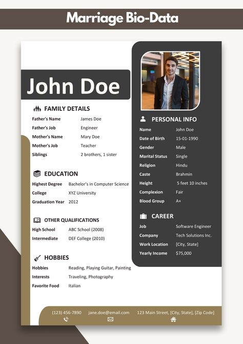 Marriage Biodata Format for Boy | Biodata Format Pdf Marriage Cv Format, Marriage Biodata Format For Boy, Marriage Biodata Format, Bio Data For Marriage, Abc School, Biodata Format, 2 Brothers, Cv Format, Bio Data