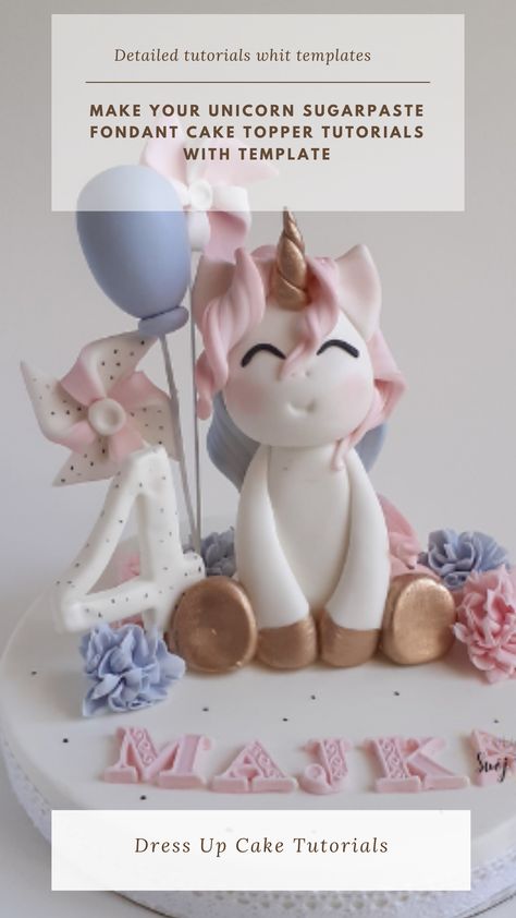 Fondant Cake Topper, Unicorn Cake Topper, Unicorn Birthday Cake, Cake Topper Tutorial, Fondant Tutorial, Unicorn Cake, Fondant Cake, Cake Tutorial, Unicorn Birthday