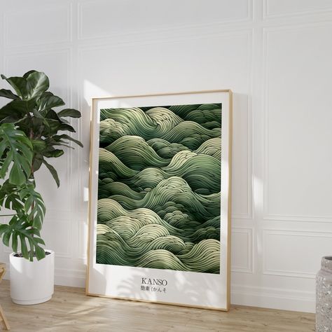 Japandi Wall Art Poster Print, Sage Green Ocean Waves Japanese Artwork Wabi Sabi Simplicity Modern Tile Pattern Japandi Decor Download - Etsy Waves Japanese, Japandi Art, Japandi Wall, Japandi Decor, Japandi Wall Art, Scandinavian Bedroom, Japanese Artwork, Green Ocean, Living Room Green