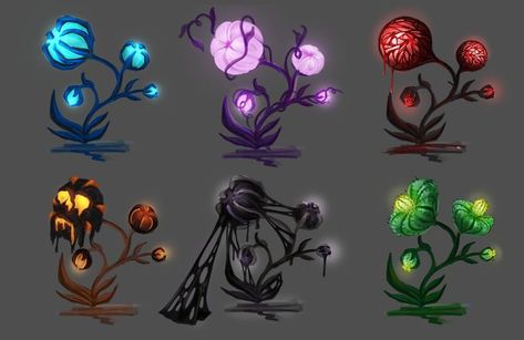 Mutated Plants Concept Art, Plants Fantasy Art, Fantasy Plants Art, Magical Plants Art, Flower Monster, Fantasy Plant, Magic Plants, Fantasy Plants, Magical Plants