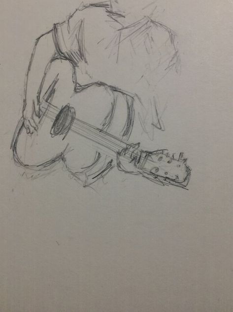 Music Related Sketches, Things To Draw Related To Music, Guitar Guy Sketch, Love Sketches Aesthetic, Musical Drawings Ideas, Music Love Drawing, Sketch Book Music, Love Sketches For Him Drawings, Music Sketch Ideas