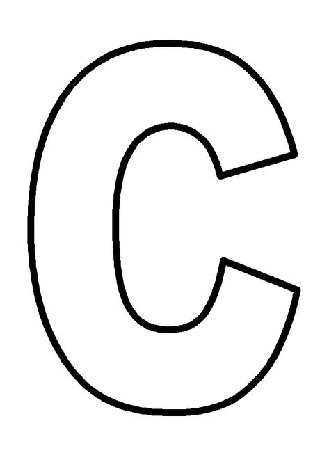 Letter C Lettering, Letter C Template Free Printable, C Printable Letter, Letter C Template, Letter C Printable, Letter C Crafts, Alphabet Letters To Print, Letter Stencils Printables, Alphabet Crafts Preschool