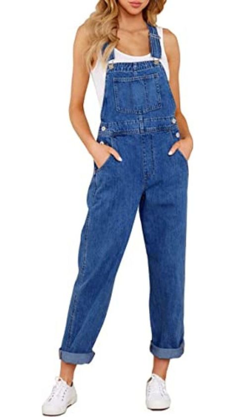 Jeans Jumpsuits For Women, Overalls Jeans, Womens Denim Overalls, Long Overalls, Cute Overalls, Overalls For Women, Overalls Pants, Loose Fit Jeans, Bib Overalls