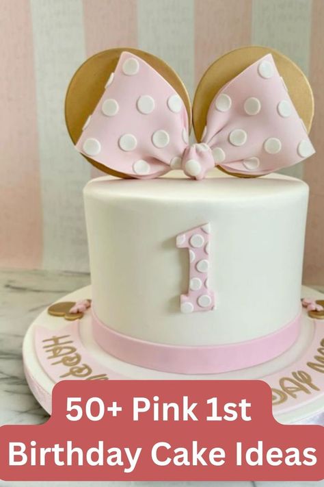 pink first birthday cake Birthday Cake Ideas Pink, Pink First Birthday Cake, First Birthday Cake Ideas, Fondant Crown, Number One Cake, Beach Ball Cake, 50 Cake, Cake First Birthday, Sparkly Candles